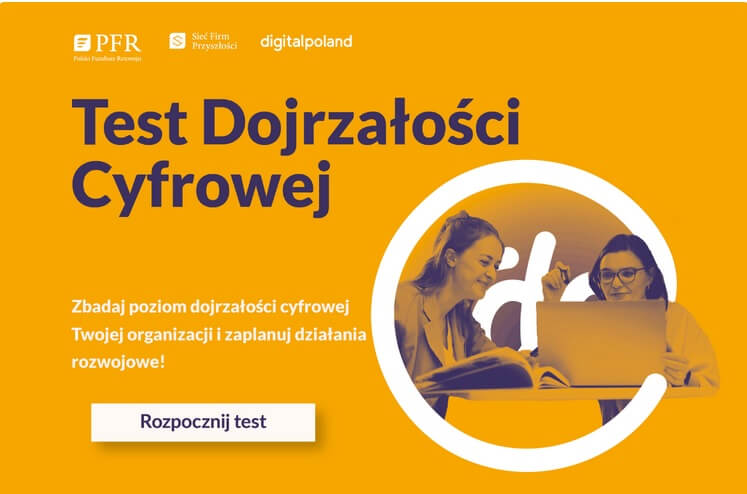 plansza informacyjna dotycząca testu dojrzałości cyfrowej